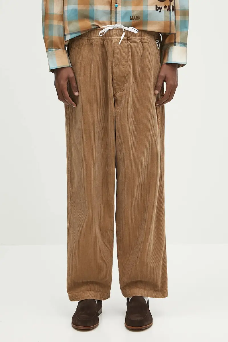 pantaloni in velluto a coste Now Woven uomo colore marrone AAPPTMB620XXN