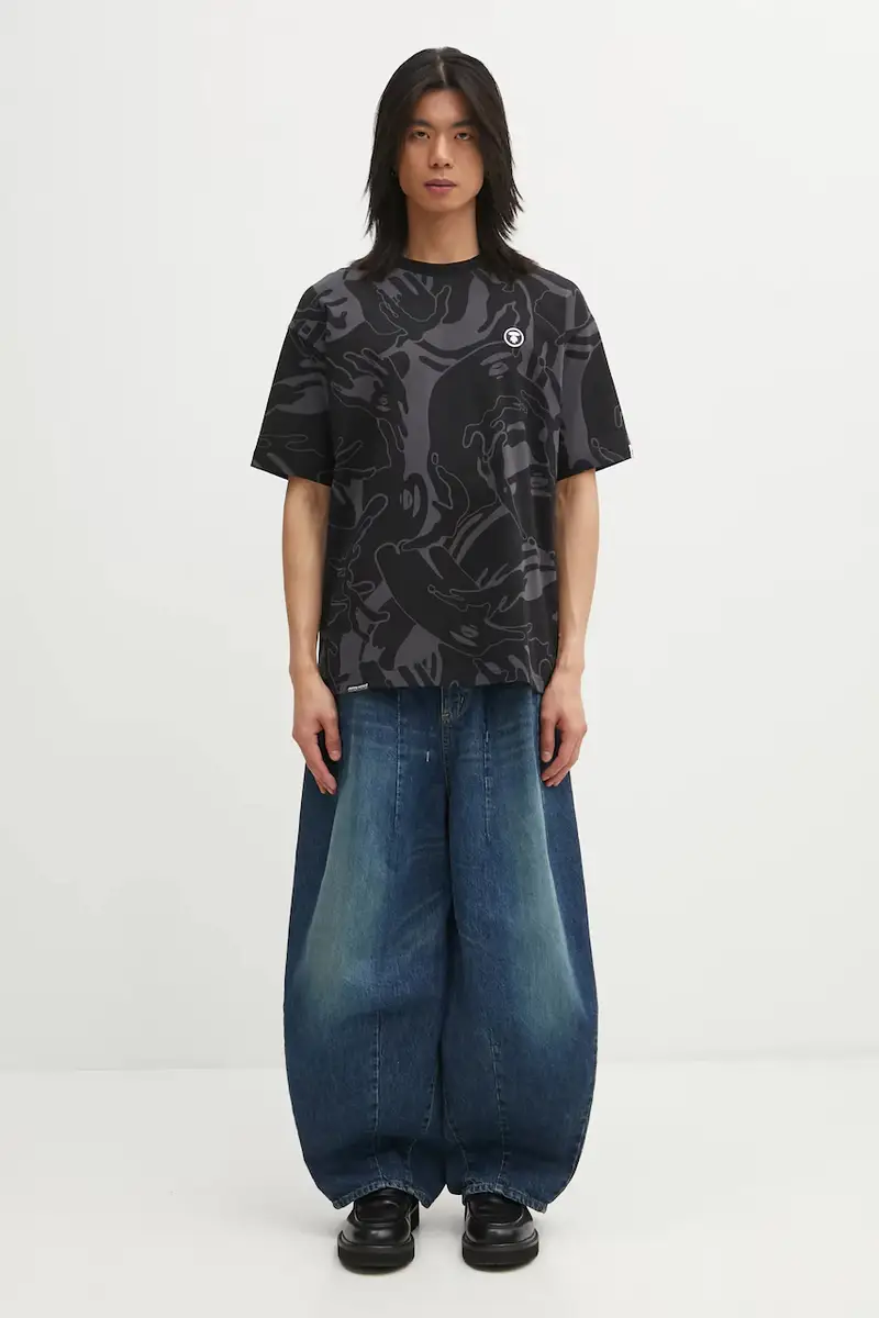 AAPE T-shirt Uomo Nero 3817002 miniatura 5