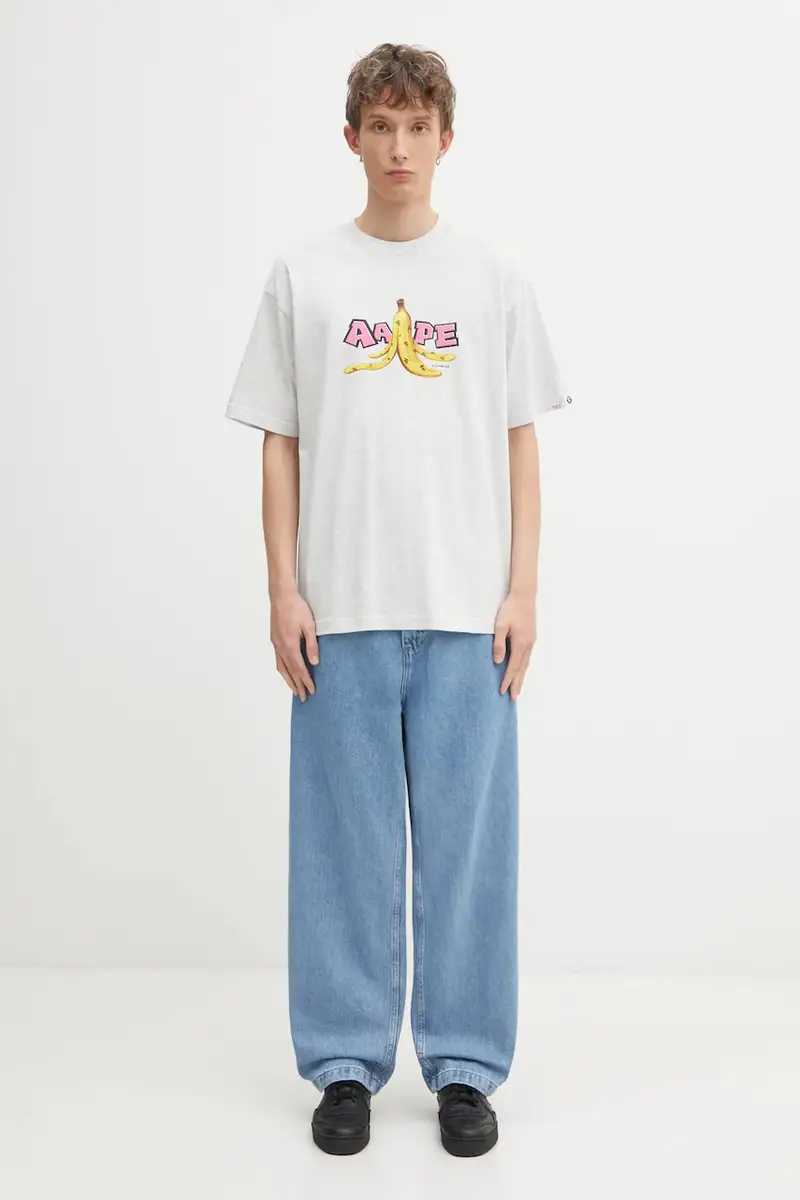 AAPE T-shirt Uomo Grigio 3798535 miniatura 5