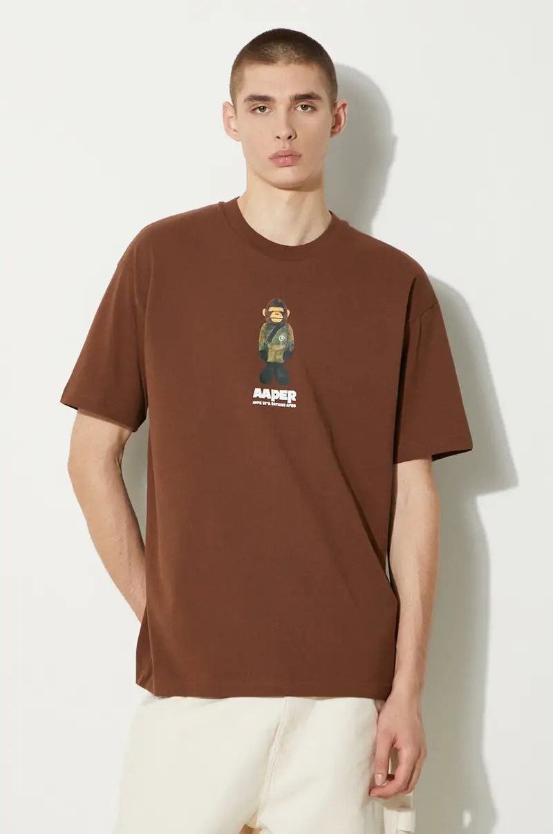 AAPE T-shirt Uomo Marrone 2809005