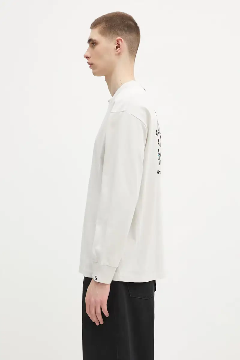 top a maniche lunghe in cotone Basic Long colore grigio AAPLTM1560XXN miniatura 2