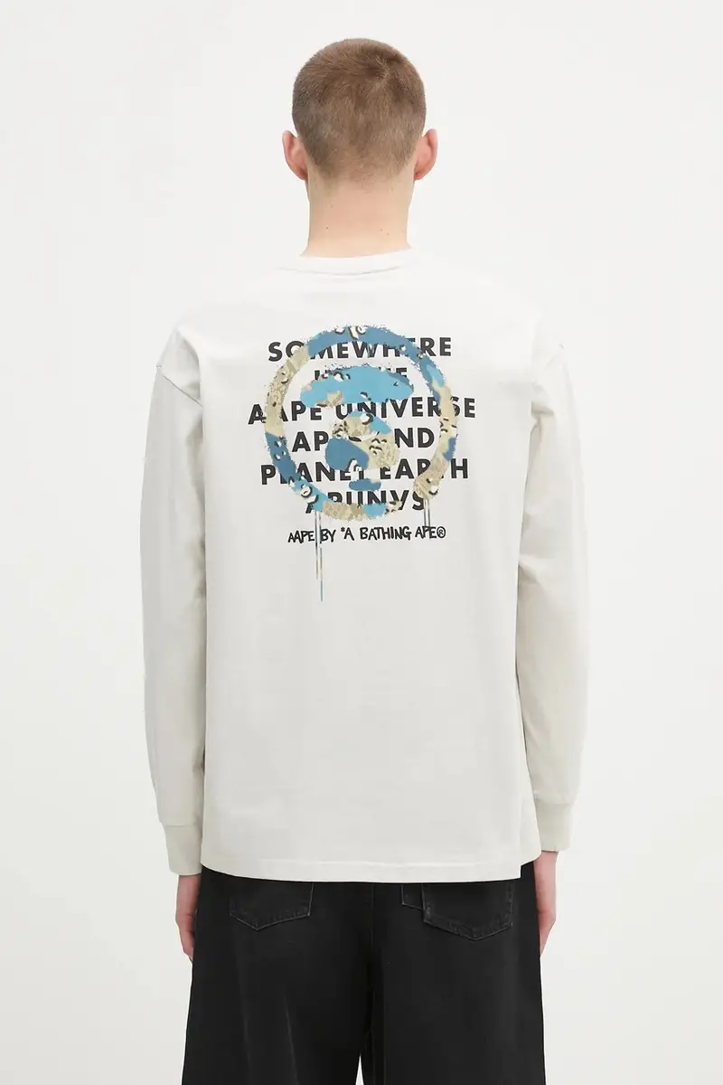 top a maniche lunghe in cotone Basic Long colore grigio AAPLTM1560XXN miniatura 3