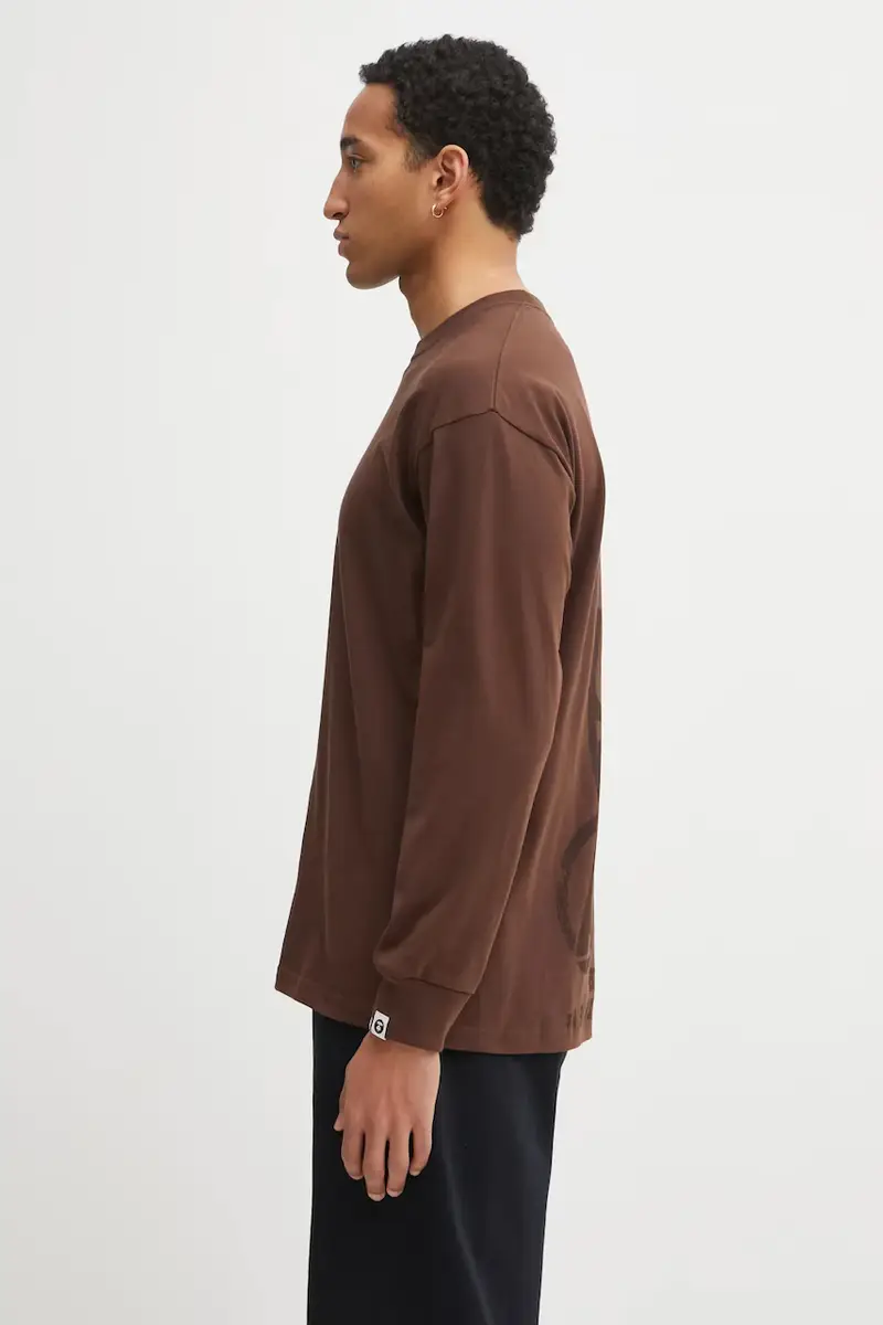 top a maniche lunghe in cotone Theme Main colore marrone AAPLTM1752XXP miniatura 2