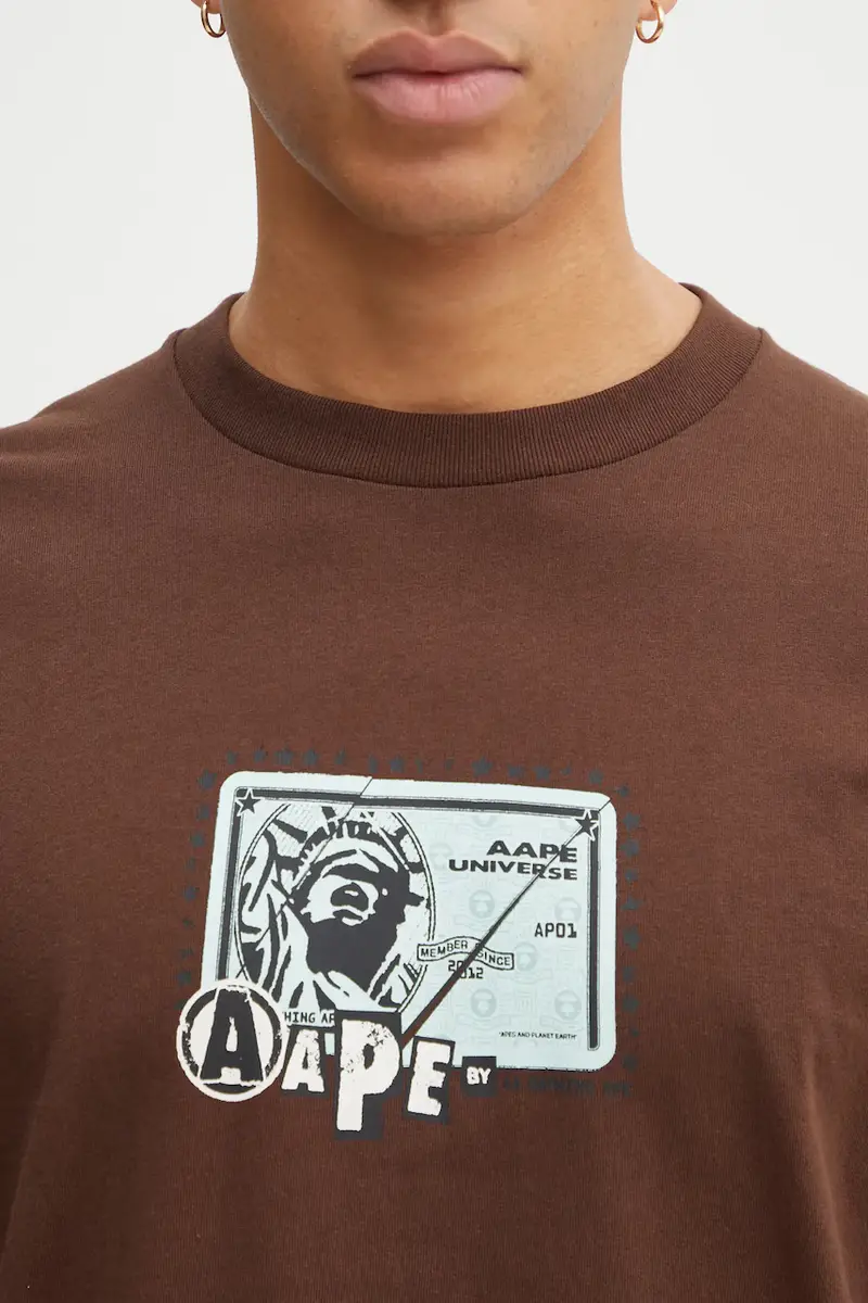 top a maniche lunghe in cotone Theme Main colore marrone AAPLTM1752XXP miniatura 4