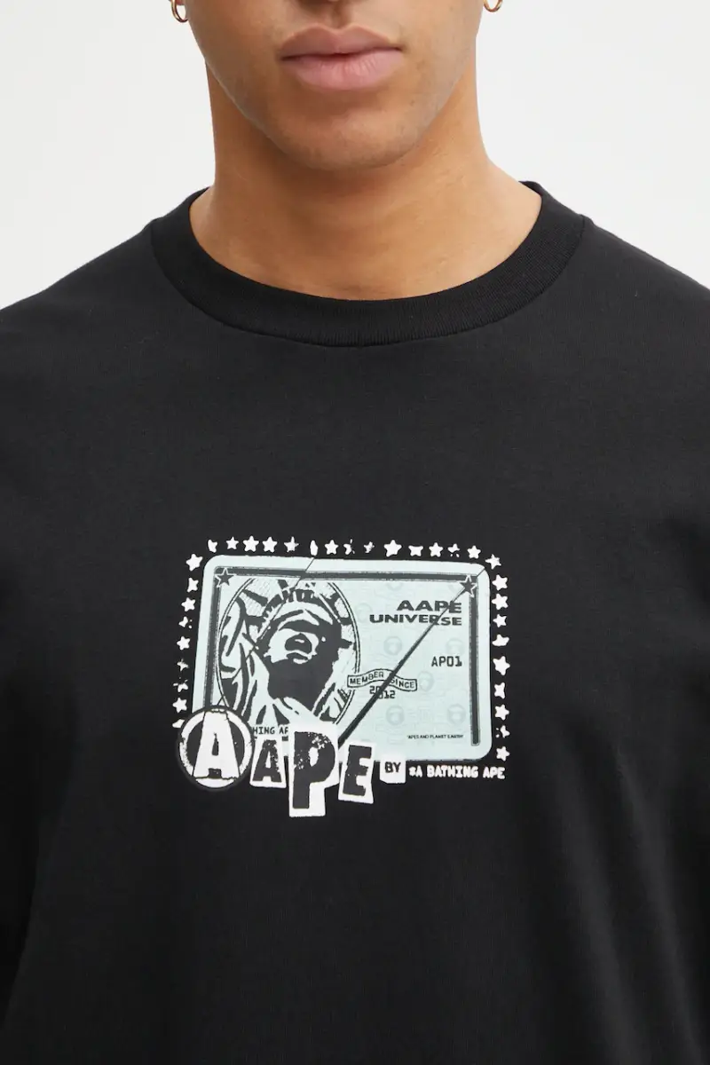 top a maniche lunghe in cotone Theme Main colore nero AAPLTM1752XXP miniatura 4