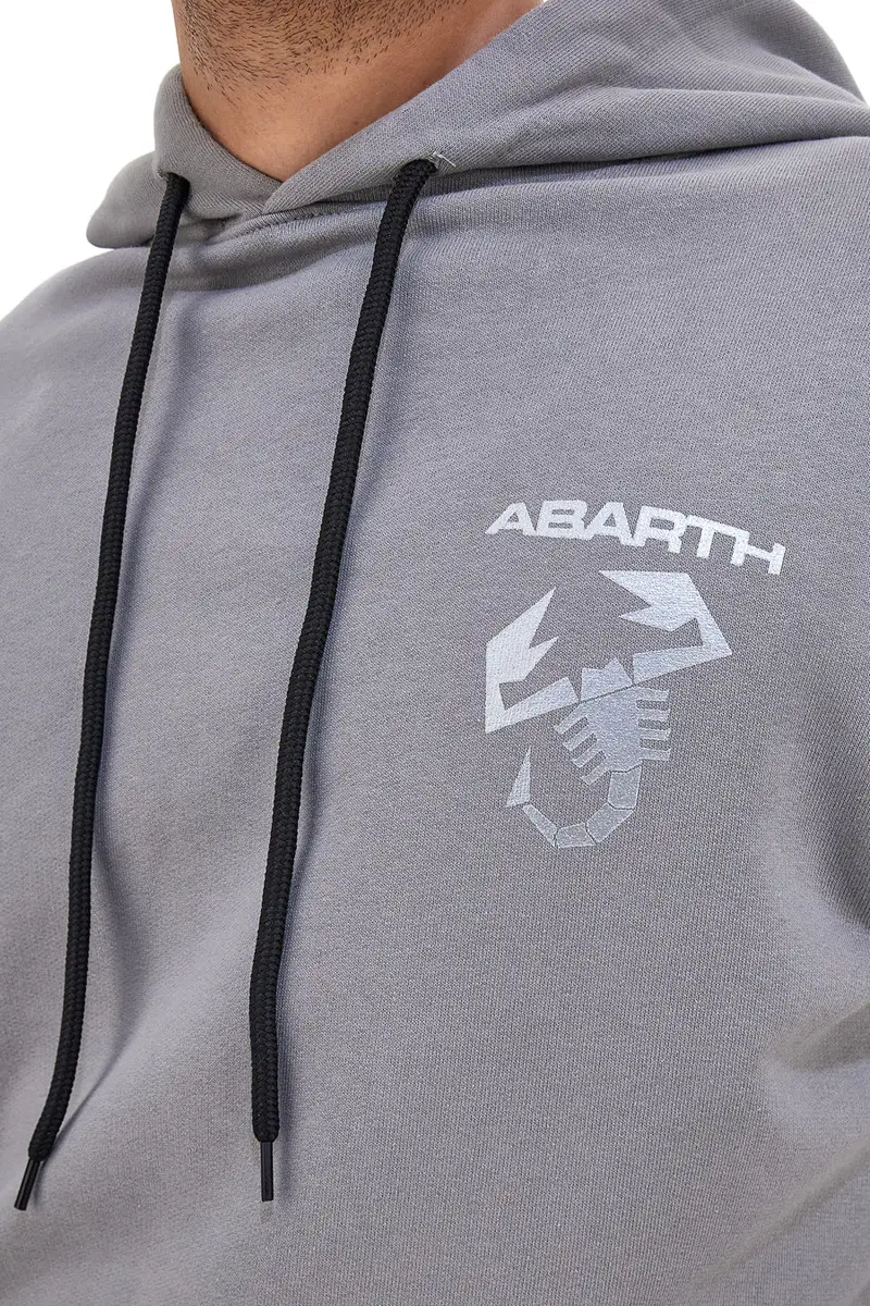 Felpa grigia con cappuccio logo frontale Abarth AH025CP [IRON] miniatura 3