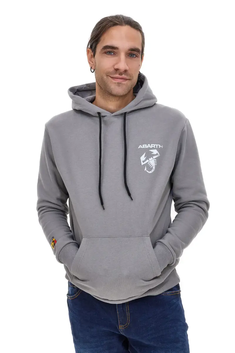 Felpa grigia con cappuccio logo frontale Abarth AH025CP [IRON]