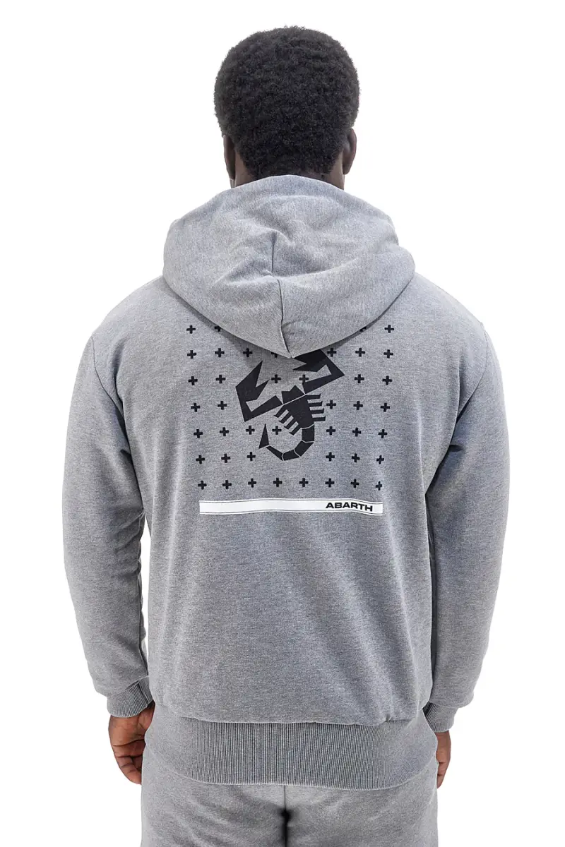 Felpa grigia con zip e cappuccio in misto cotone Abarth AH024ZP [GRIGIO MEL.] miniatura 4