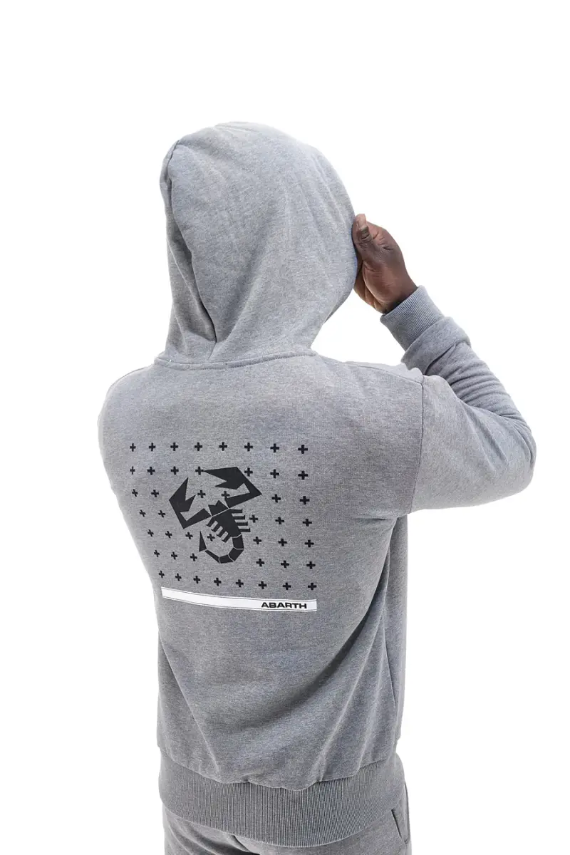 Felpa grigia con zip e cappuccio in misto cotone Abarth AH024ZP [GRIGIO MEL.] miniatura 5