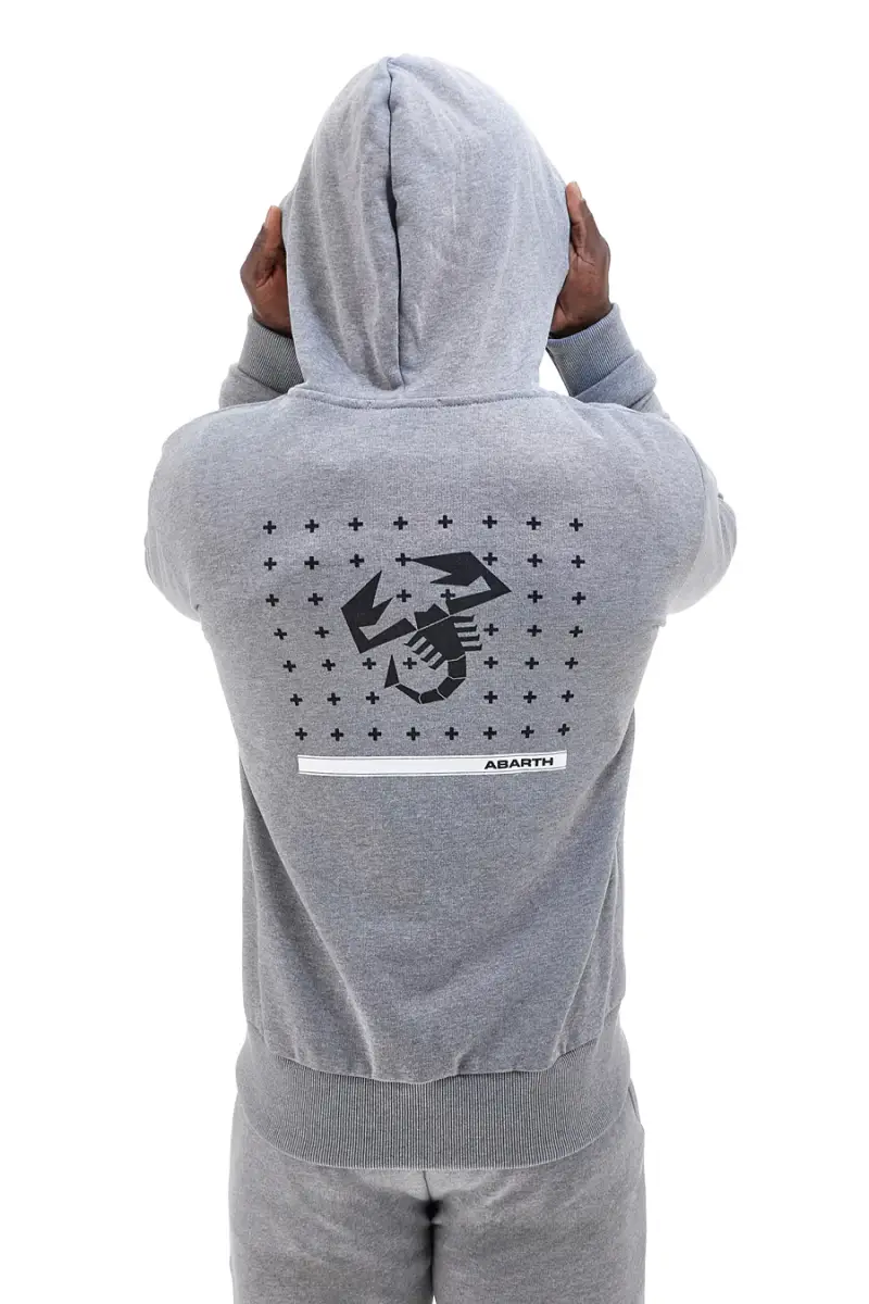 Felpa grigia con zip e cappuccio in misto cotone Abarth AH024ZP [GRIGIO MEL.]