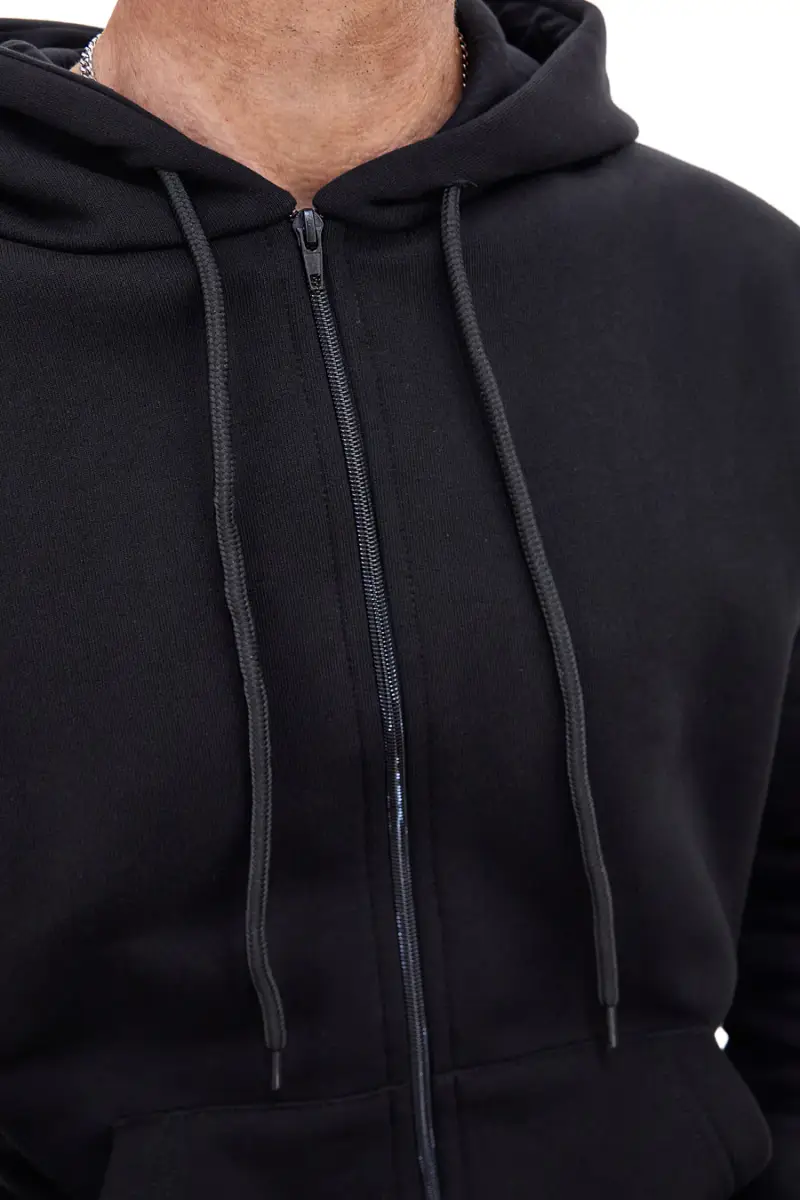 Felpa nera con cappuccio in cotone felpato Abarth AH001ZP [NERO] miniatura 2