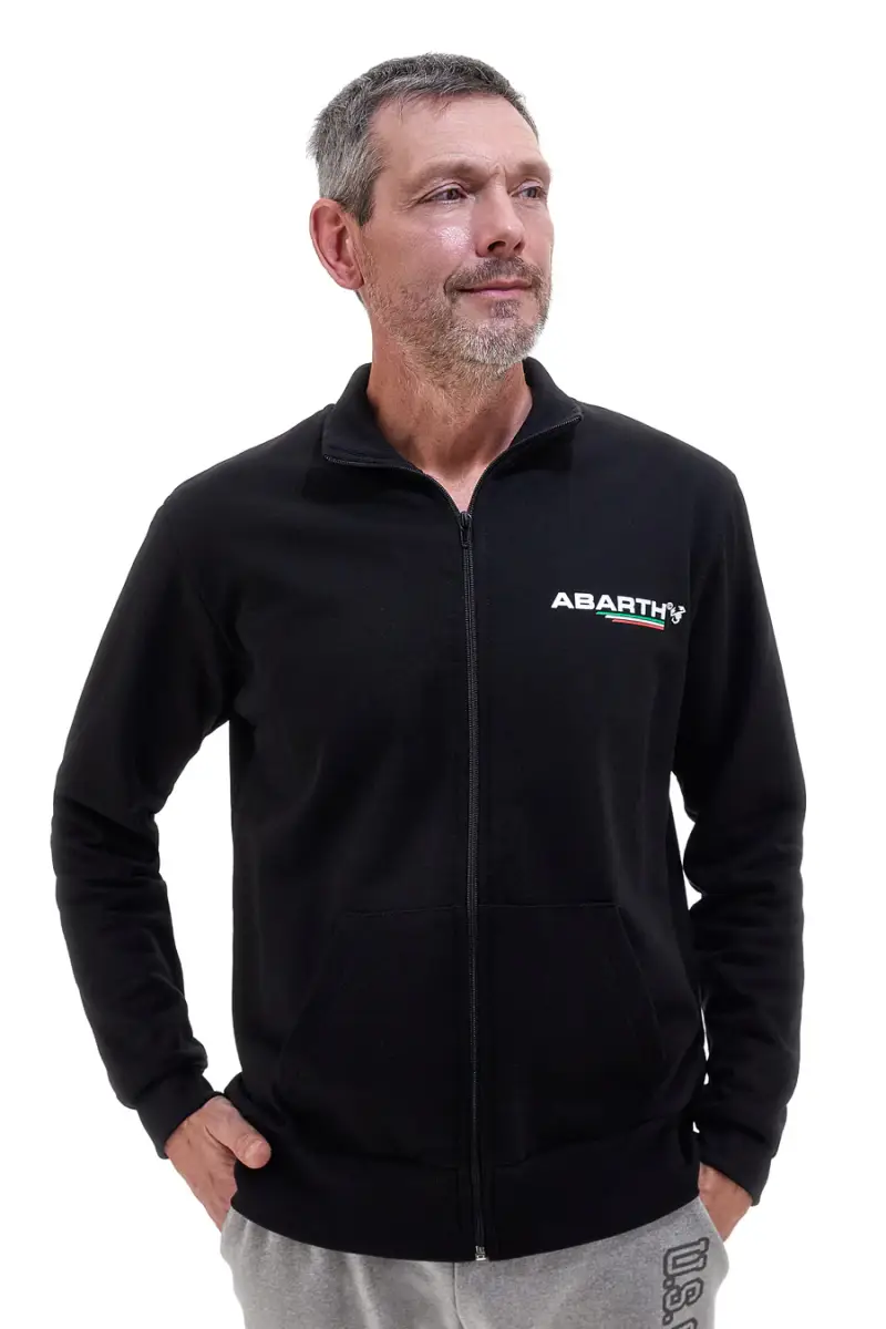 Felpa nera full zip 100% cotone Abarth AH002ZP [NERO] miniatura 2