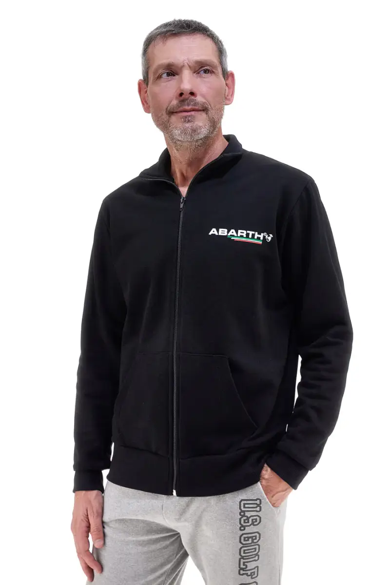 Felpa nera full zip 100% cotone Abarth AH002ZP [NERO]