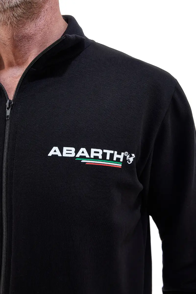 Felpa nera full zip 100% cotone Abarth AH002ZP [NERO] miniatura 3