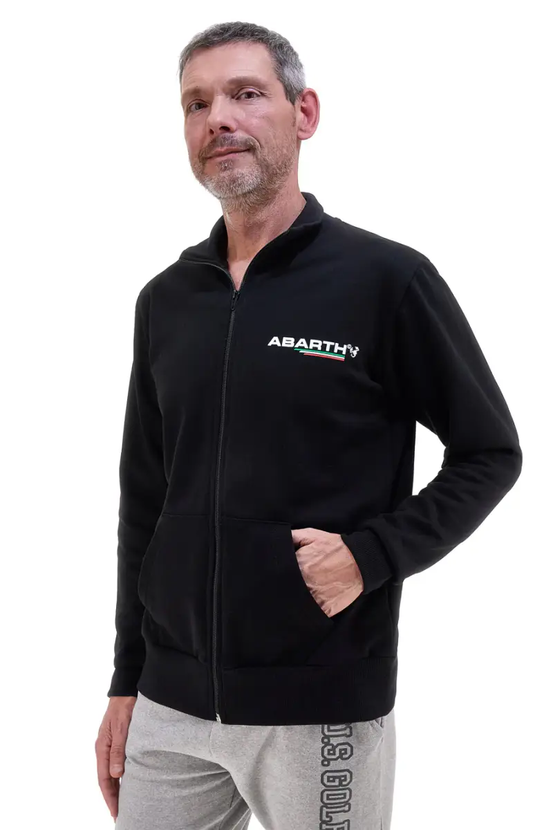 Felpa nera full zip 100% cotone Abarth AH002ZP [NERO] miniatura 5