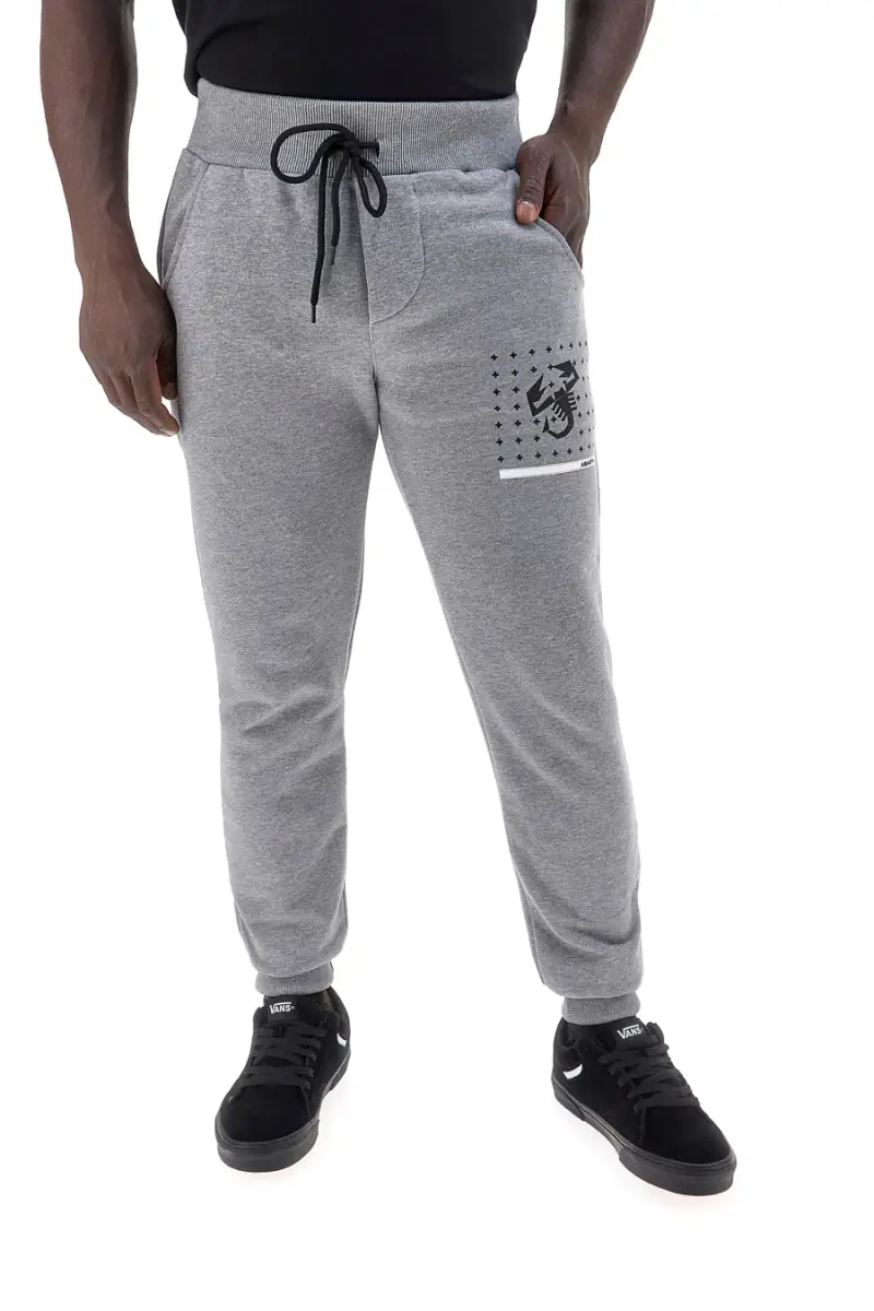 Pantaloni sportivi grigi in cotone con stampa Abarth AH005PA [GRIGIO MEL.]