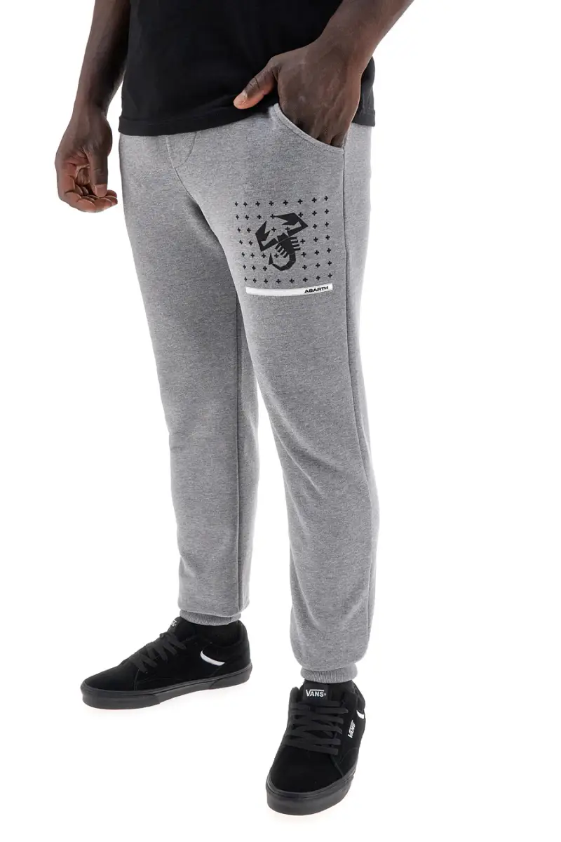 Pantaloni sportivi grigi in cotone con stampa Abarth AH005PA [GRIGIO MEL ] miniatura 4