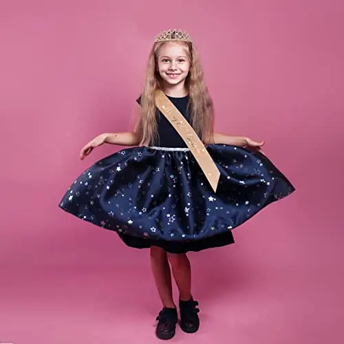 Abeillo Fascia e tiara per 11° compleanno per ragazze, corona di compleanno in oro rosa 11 e favolosa decorazione in miniatura 2