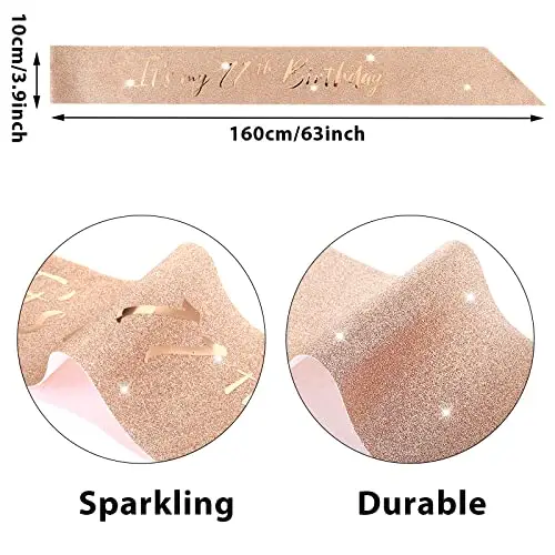 Abeillo Fascia e tiara per 11° compleanno per ragazze, corona di compleanno in oro rosa 11 e favolosa decorazione in miniatura 3