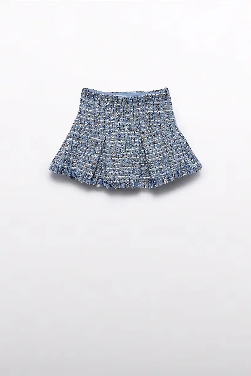 Abel & Lula Gonna bambina blu a campana con pieghe decorative miniatura 2