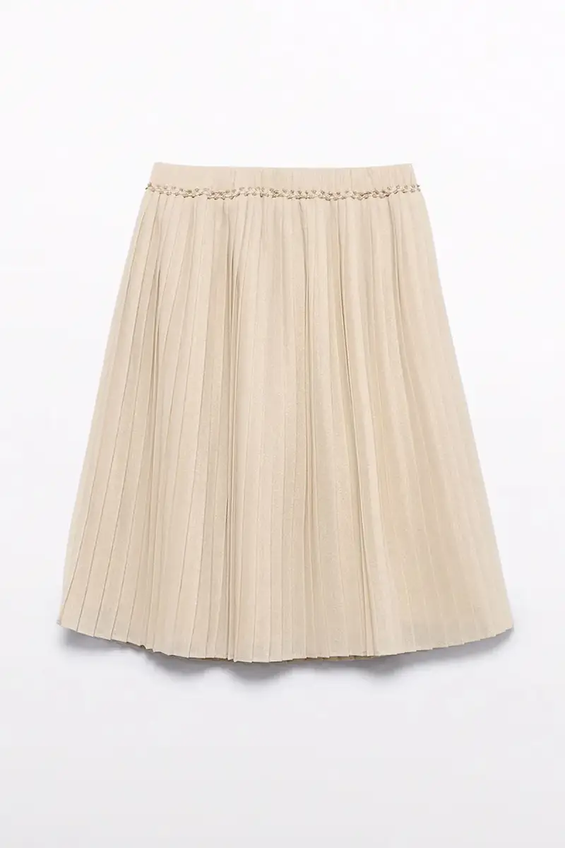 Abel & Lula Gonna bambina beige con fascia elastica miniatura 3