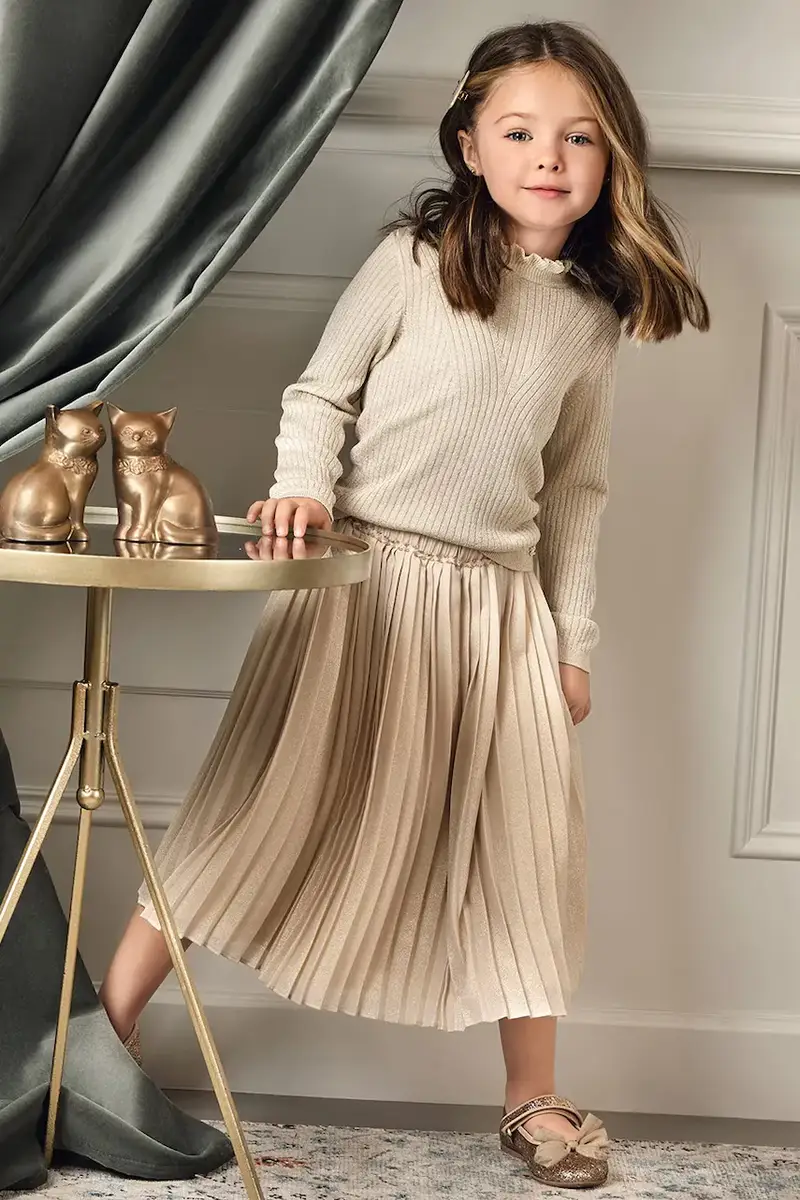 Abel & Lula Gonna bambina beige con fascia elastica