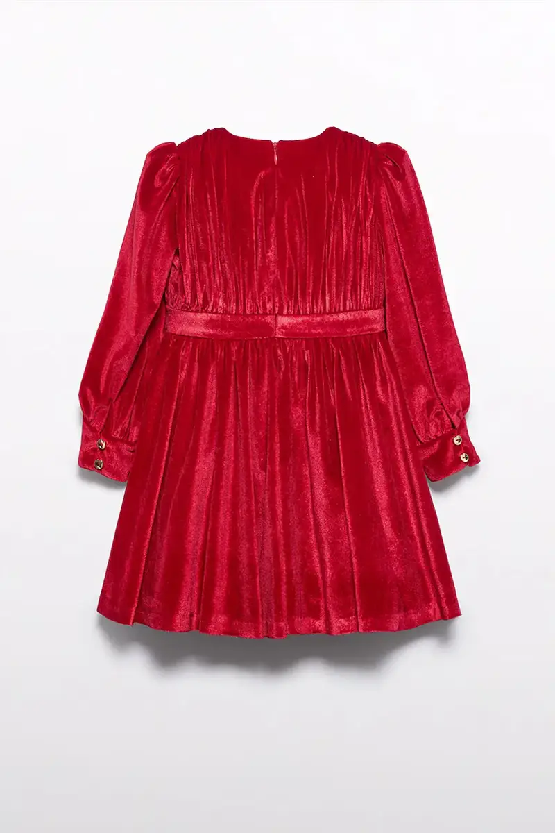 Abel & Lula Vestito bambina rosso a campana miniatura 3