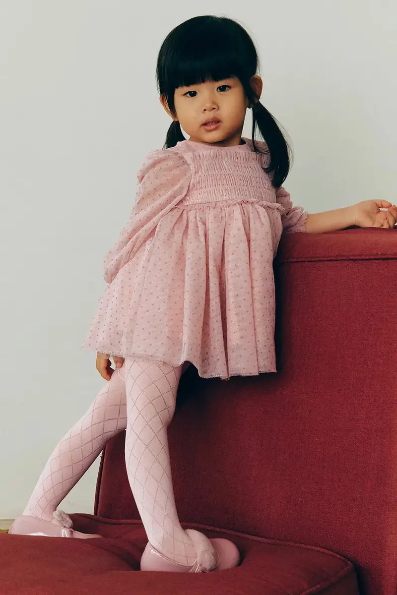 Abel & Lula Vestito neonato rosa con manica lunga