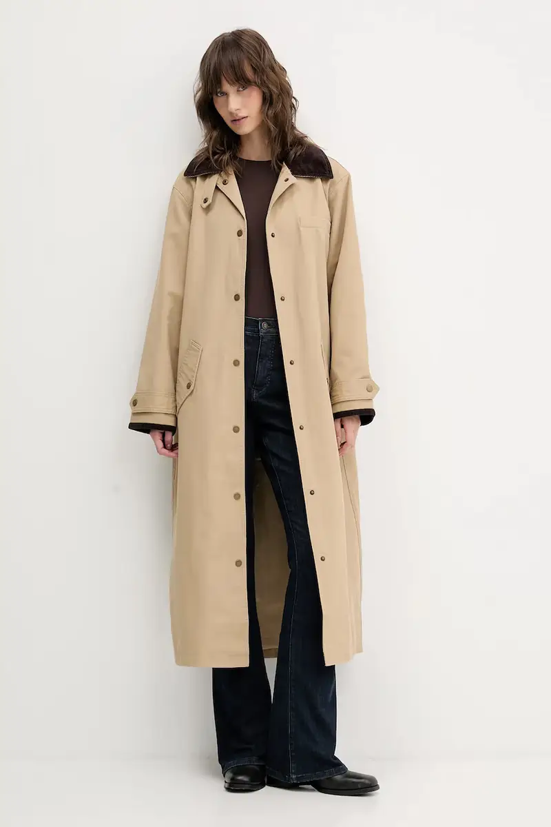 cappotto colore beige KI144-5303-415 miniatura 2