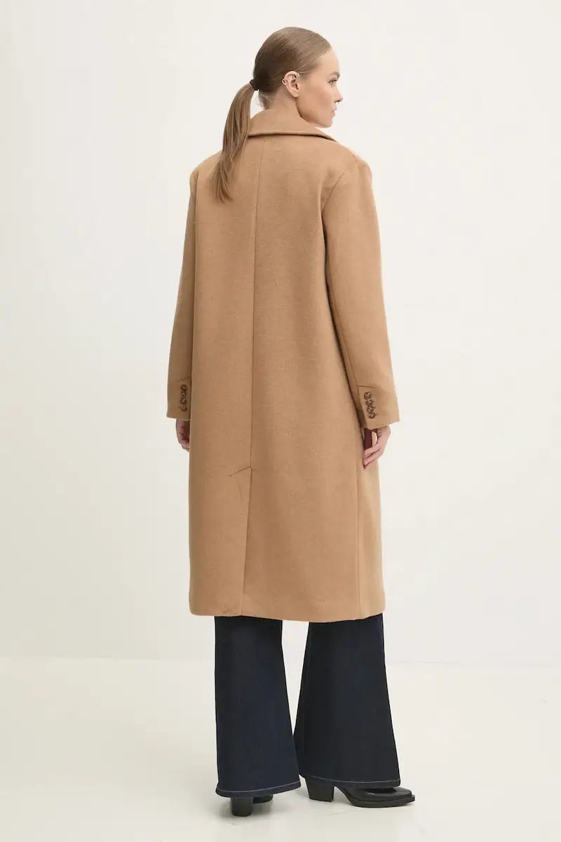 cappotto in lana colore marrone KI144-4244 Beige miniatura 3