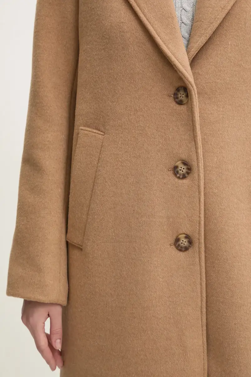 cappotto in lana colore marrone KI144-4244 Beige miniatura 5