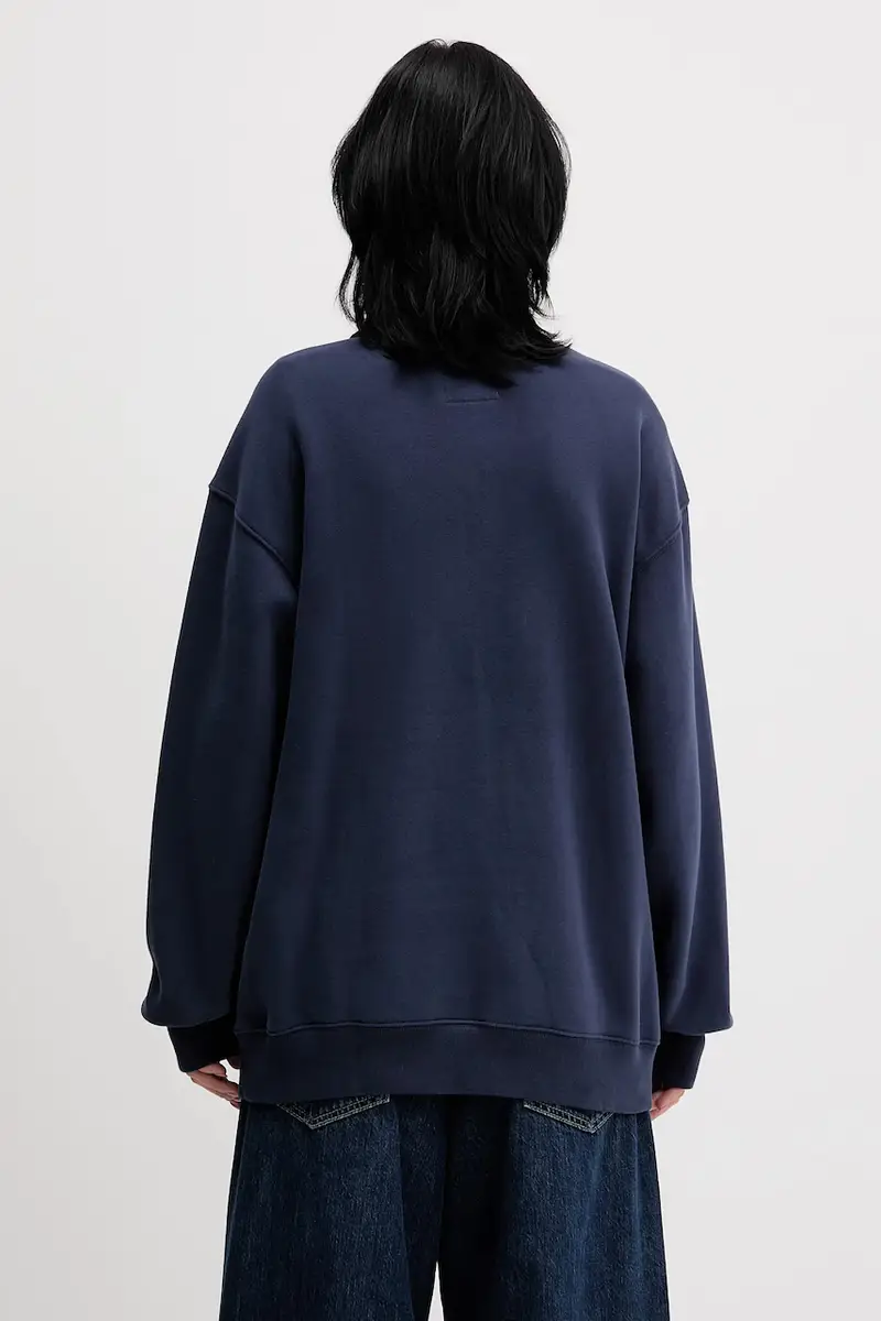 felpa donna colore blu con applicazione KI152-5427-200 miniatura 3