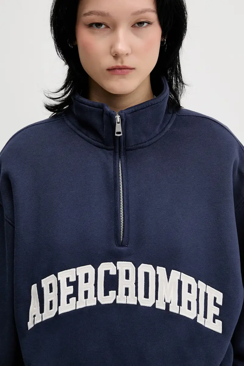 felpa donna colore blu con applicazione KI152-5427-200 miniatura 4