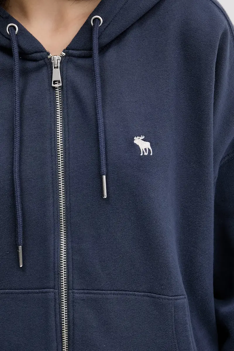 felpa donna colore blu con cappuccio KI152-5417-200 miniatura 5