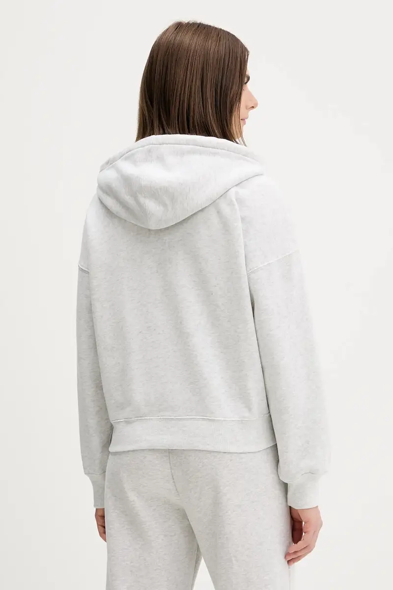 felpa donna colore grigio con cappuccio KI152-5417-912 miniatura 3