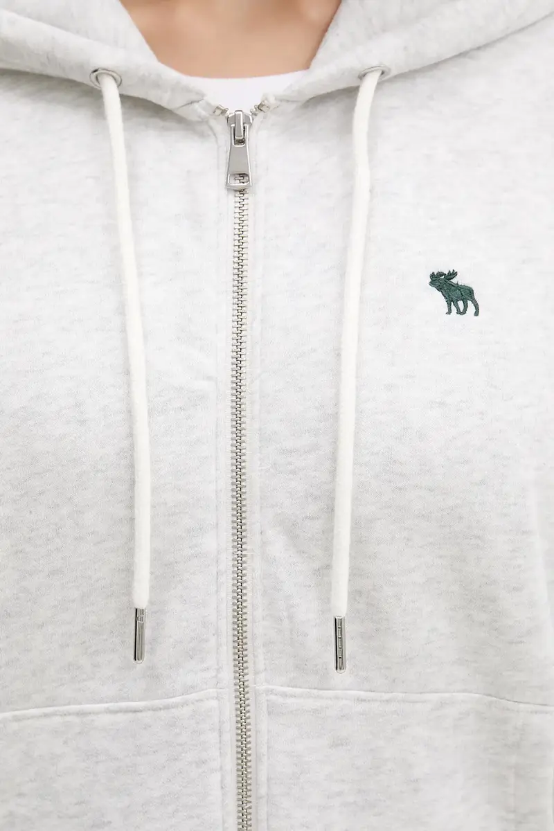 felpa donna colore grigio con cappuccio KI152-5417-912 miniatura 5