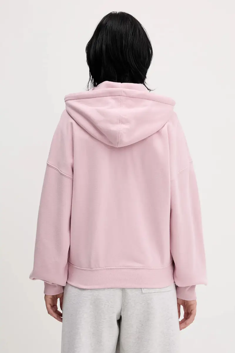 felpa donna colore rosa con cappuccio KI152-5417-601 miniatura 3