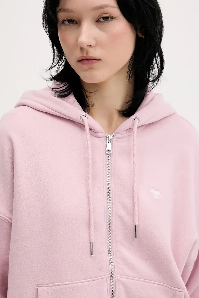 felpa donna colore rosa con cappuccio KI152-5417-601 miniatura 4