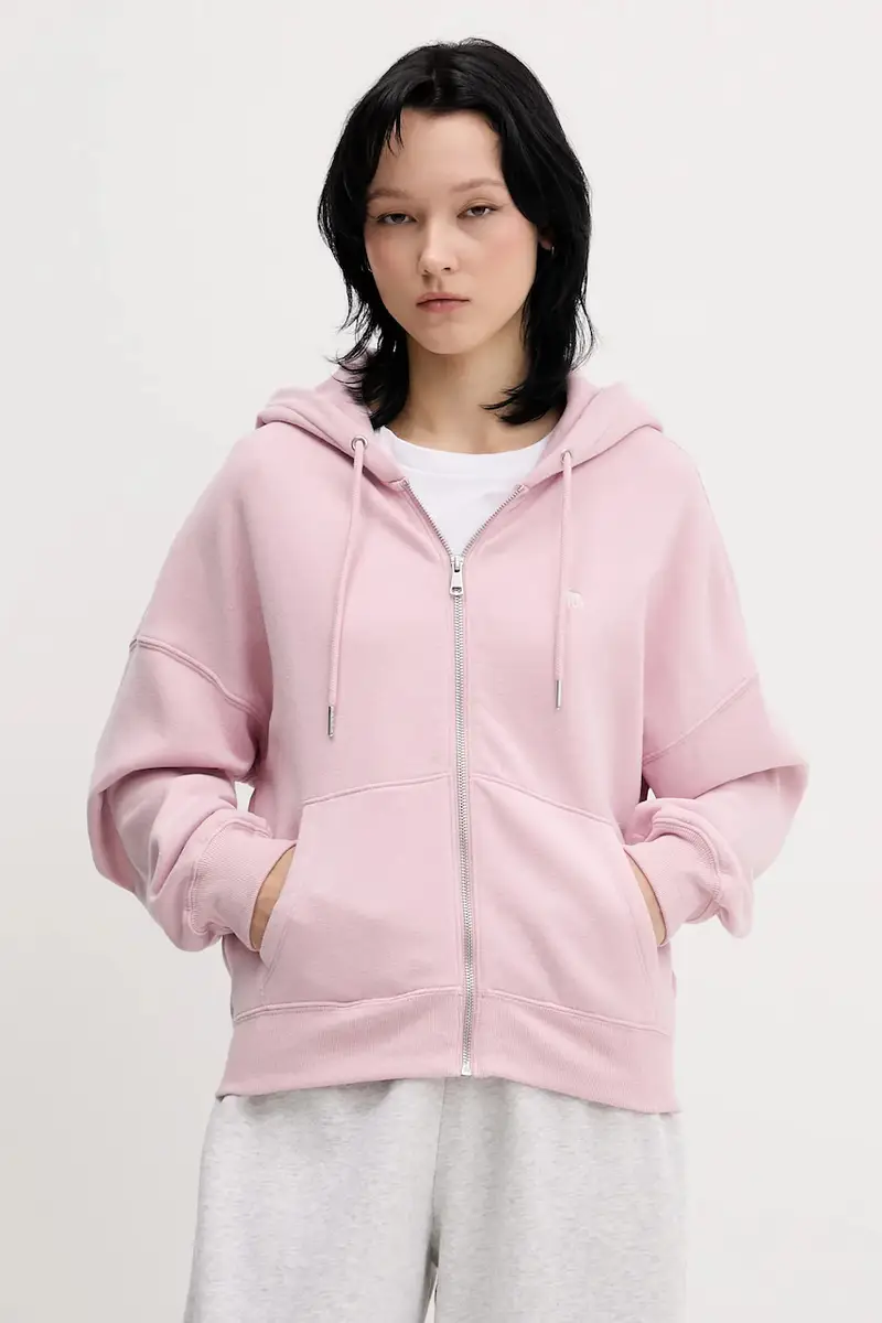 felpa donna colore rosa con cappuccio KI152-5417-601