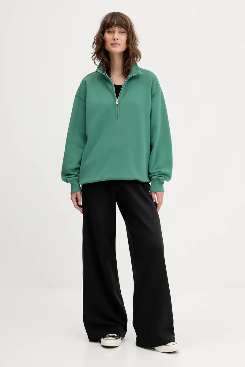 felpa donna colore turchese KI152-5342-330 miniatura 2