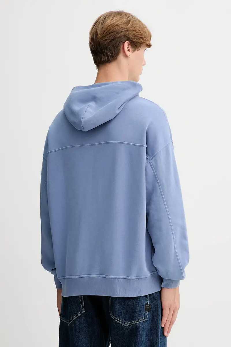 felpa uomo colore blu con cappuccio KI122-5455-216 miniatura 3