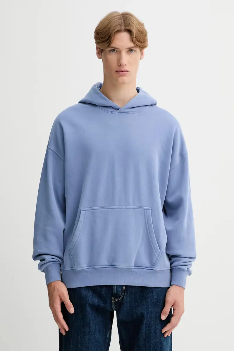 felpa uomo colore blu con cappuccio KI122-5455-216