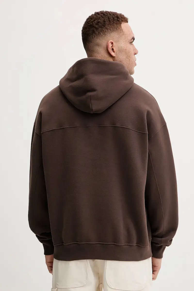 felpa uomo colore marrone con cappuccio KI122-5453-530 miniatura 3