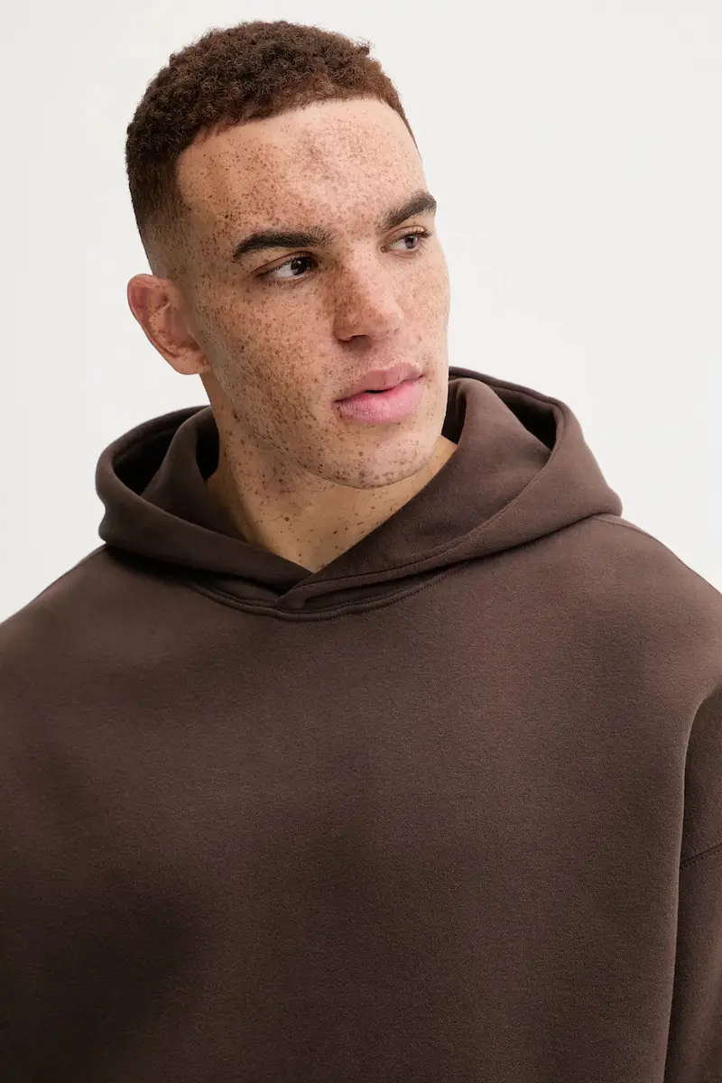 felpa uomo colore marrone con cappuccio KI122-5453-530 miniatura 4