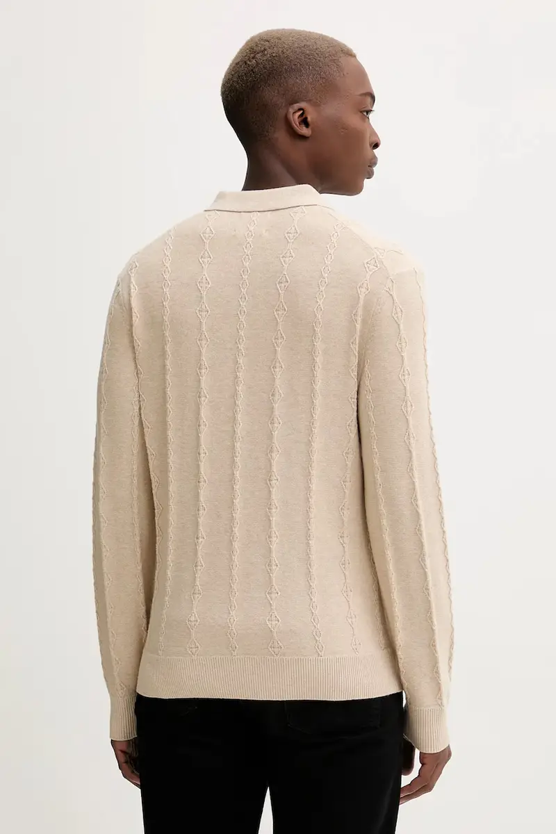 maglione con lana colore beige KI120-5142-150 miniatura 3