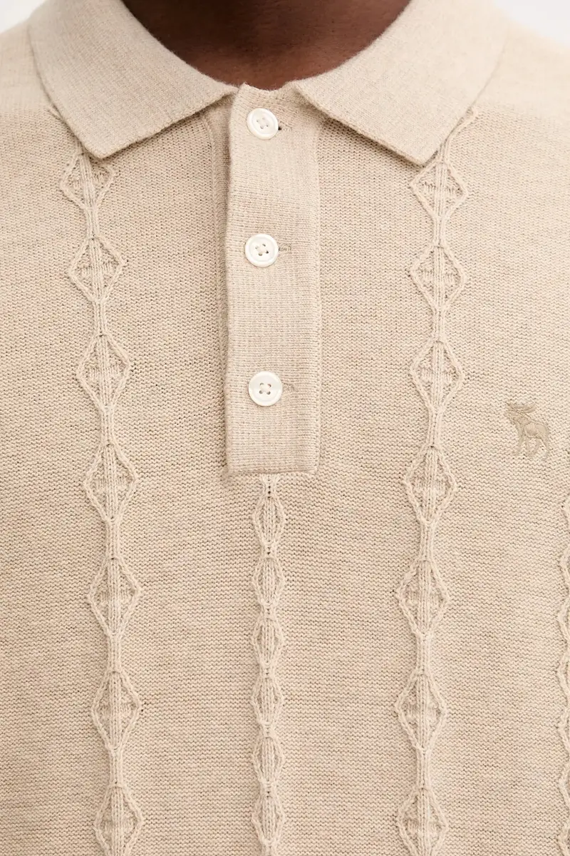 maglione con lana colore beige KI120-5142-150 miniatura 5