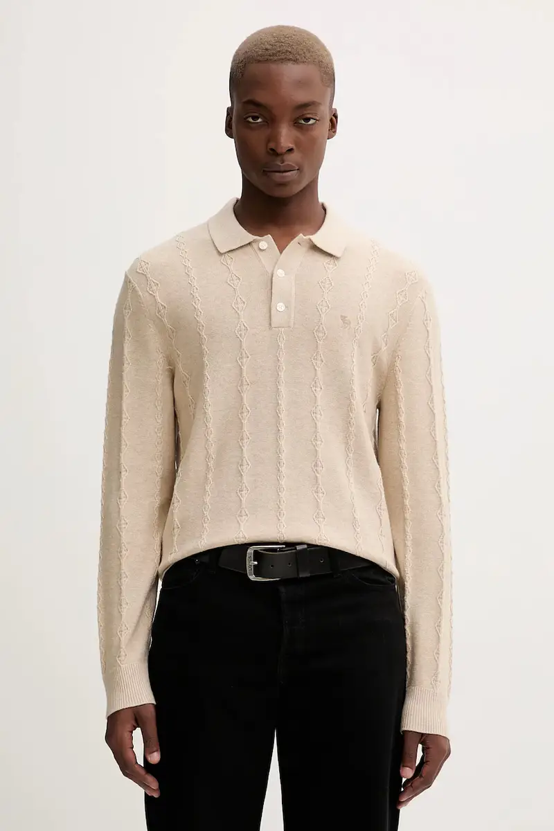 maglione con lana colore beige KI120-5142-150