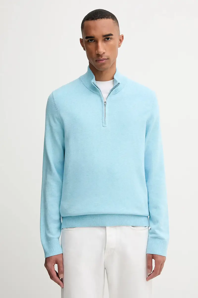 maglione con lana colore blu KI120-5139-210