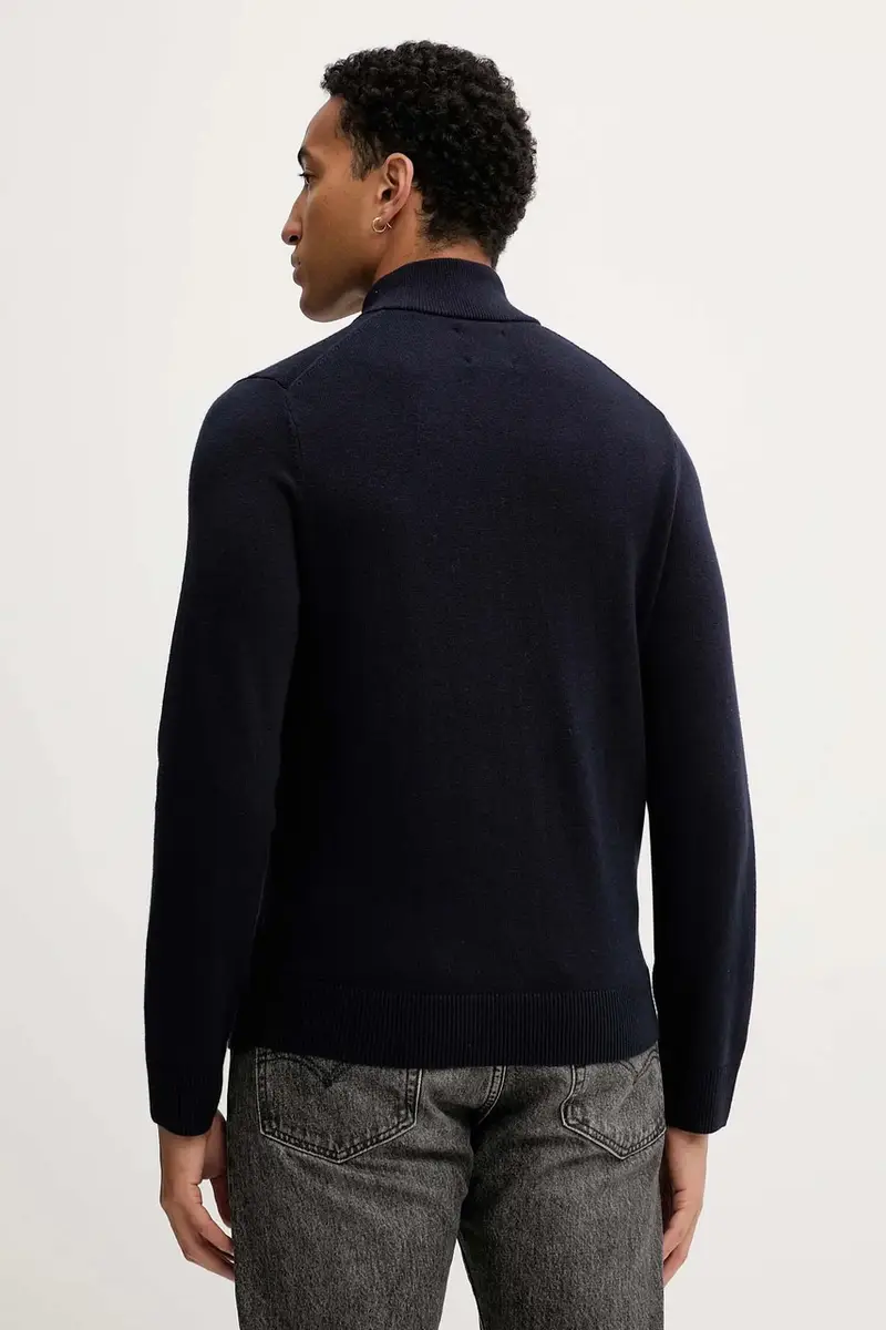 maglione con lana colore blu navy KI120-5139-200 miniatura 4