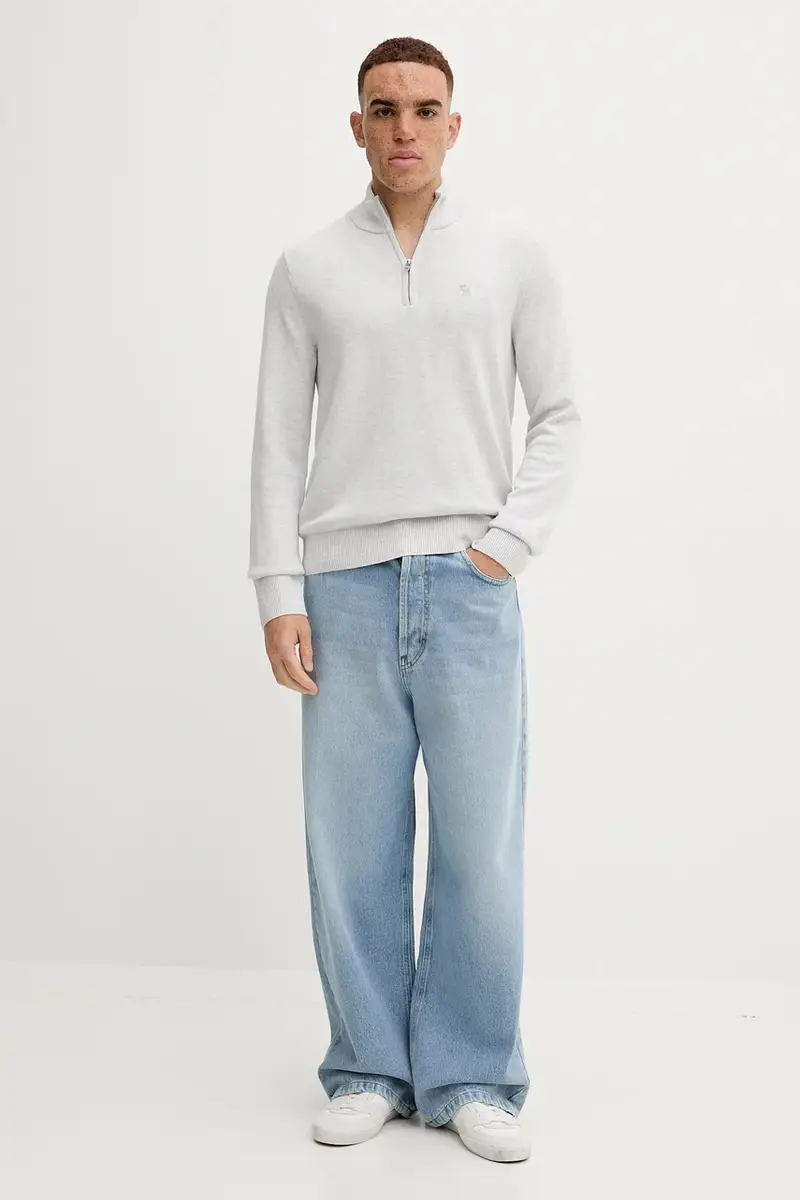 maglione con lana colore grigio KI120-5139-110 miniatura 2